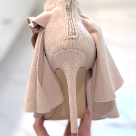 Dusty Pink Fringe Layered Heels - Picture 3 of 4